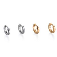 Simple Geometric Plain Titanium Steel Metal Hoop Earrings Wholesale main image 4