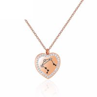 Fashion 12 Constellation Necklace Simple Titanium Steel Clavicle Chain main image 5