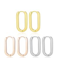 Simple Oval Shaped Stainless Steel Hoop Earrings Wholesale main image 1