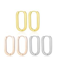 Simple Oval Shaped Stainless Steel Hoop Earrings Wholesale main image 2