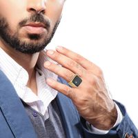 New Carbon Fiber Men's Titanium Steel Golden Thick Ring main image 3