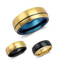 Fashion Classic Stainless Steel Men's Contrast Color Ring main image 1