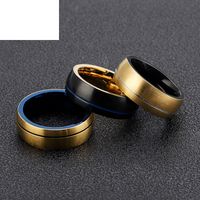 Fashion Classic Stainless Steel Men's Contrast Color Ring main image 4