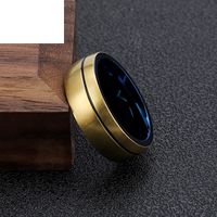 Fashion Classic Stainless Steel Men's Contrast Color Ring main image 5