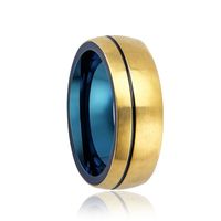 Fashion Classic Stainless Steel Men's Contrast Color Ring main image 6