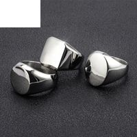 Fashion Men's Glossy Titanium Steel Geometric Thick Ring main image 4