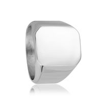 Fashion Men's Glossy Titanium Steel Geometric Thick Ring main image 6