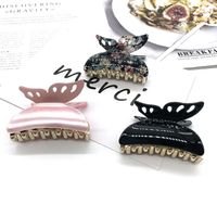 Acrylic Butterfly Shape Black Hair Clip 6cm Bath Dish Hair Catch Clip main image 1