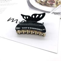 Acrylic Butterfly Shape Black Hair Clip 6cm Bath Dish Hair Catch Clip main image 5
