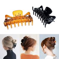 Fashion Black And Brown Bow Hair Grasping Clip 3.1inch Hollow Hair Clip main image 2