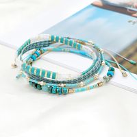 Bohemian Lake Blue Series Tila Beads Hand-beaded Small Bracelet main image 2