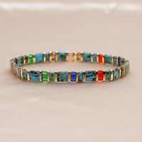 Bohemian Style Simple Green Crystal Tila Glass Beads Hand-beaded Bracelet main image 4