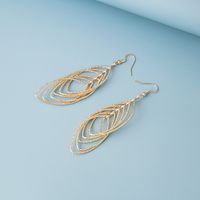 Hollow Circle Multi-layer Leaf-shaped Long Alloy Earrings main image 5