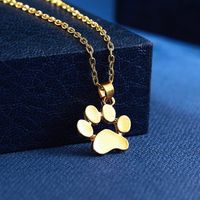 Cute Cat Paw Pendant Necklace Fashion Footprint Alloy Necklace main image 3