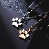 Cute Cat Paw Pendant Necklace Fashion Footprint Alloy Necklace main image 4