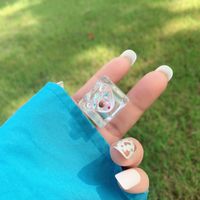 Cute Bear Jelly Color Wide-faced Acrylic Ring main image 6