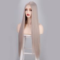 European And American Women&#39;s Wigs With Long Straight Hair Chemical Fiber Headgear Front Lace Small Lace Foreign Trade Wig Wig main image 7