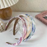 Vintage New Color Fabric Headband Tie-dye Watercolor Cute Headband Wholesale main image 4