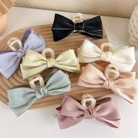 Bow Large Grab Clip Korean Ribbon Back Head Plate Hair Shark Clip main image 2