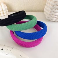 Fashion Waffle Hoop Fabric Solid Color Headband Wholesale main image 3