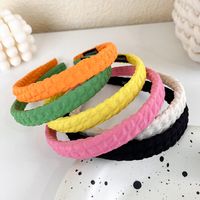 Simple Fold Solid Color Candy-colored Plaid Headband Wholesale main image 1