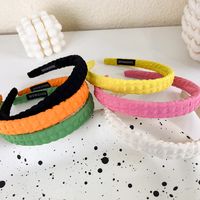 Simple Fold Solid Color Candy-colored Plaid Headband Wholesale main image 3