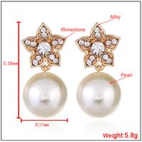 Fashion Inlaid Pearl Five-pointed Star Drop Earrings Wholesale main image 5