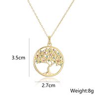 Copper Plated 18k Gold Tree Pendant Necklace Micro-set Zircon Jewelry Women main image 5