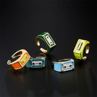 Fashion Robot Shape Ring Opening Adjustable Punk Style Copper Jewelry main image 2