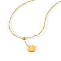 Fashion Heart-shaped Pendant Titanium Steel 18k Gold Clavicle Chain main image 2