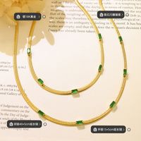 Neue Schlange Kette Titan Stahl Eingelegt Zirkon Halskette Armband main image 3