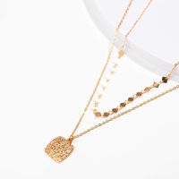 Simple Square Necklace Multi-layer Necklace Alloy Clavicle Chain main image 3