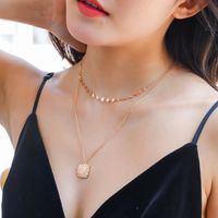Simple Square Necklace Multi-layer Necklace Alloy Clavicle Chain main image 5