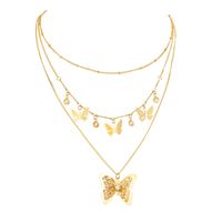 Fashion Butterfly Pendant Multi-layered Necklace Alloy Collarbone Chain main image 6