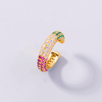 Fashion Simple Gold Zircon Cute Rainbow C-shaped Copper Ear Clip Wholesale main image 1