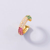 Fashion Simple Gold Zircon Cute Rainbow C-shaped Copper Ear Clip Wholesale main image 2