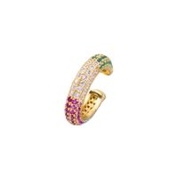 Fashion Simple Gold Zircon Cute Rainbow C-shaped Copper Ear Clip Wholesale main image 6