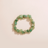 Simple Light Green Natural Rough Stone Jewelry Elastic Bracelet Women main image 1