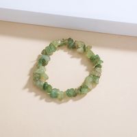 Simple Light Green Natural Rough Stone Jewelry Elastic Bracelet Women main image 3