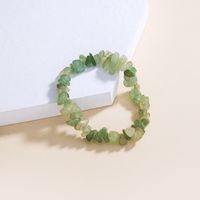 Simple Light Green Natural Rough Stone Jewelry Elastic Bracelet Women main image 4