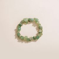Simple Light Green Natural Rough Stone Jewelry Elastic Bracelet Women main image 6