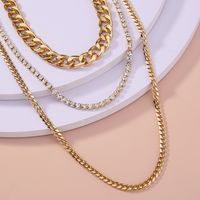 Fashion Hip-hop Simple Multi-layer Necklace Alloy Clavicle Chain main image 4