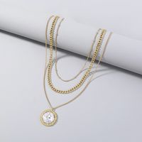 Fashion Round Pendant Necklace Diamond Alloy Clavicle Chain main image 3