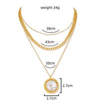 Fashion Round Pendant Necklace Diamond Alloy Clavicle Chain main image 5
