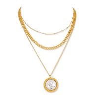 Fashion Round Pendant Necklace Diamond Alloy Clavicle Chain main image 6