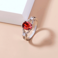 Simple Fashion Pomegranate Ruby Micro-encrusted Zircon Copper Ring main image 1