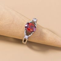 Simple Fashion Pomegranate Ruby Micro-encrusted Zircon Copper Ring main image 4
