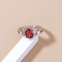 Simple Fashion Pomegranate Ruby Micro-encrusted Zircon Copper Ring main image 6