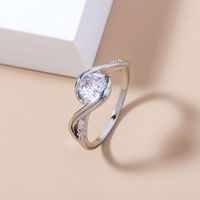 Fashion Micro-set Zircon Ring Simple Fashion Copper Women's Ring main image 3