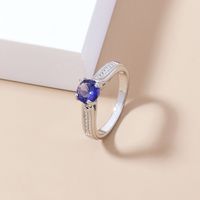 Simple Micro-set Female Ring Ladies Fashion Zircon Copper Ring main image 3